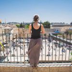 Woman overlooking Western Wall Plaza in Jerusalem